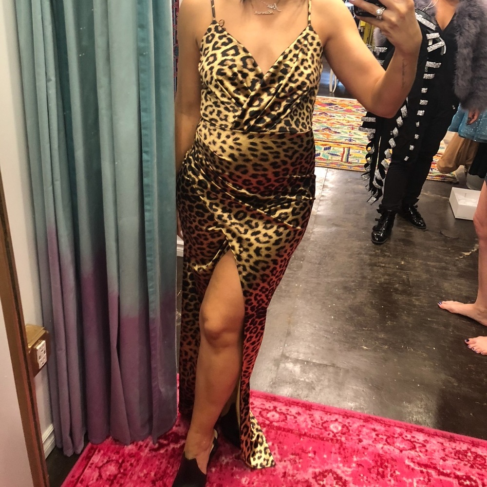 Stunning leopard print evening dress